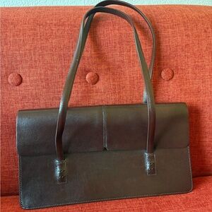 Alfani East west deep brown leather bag